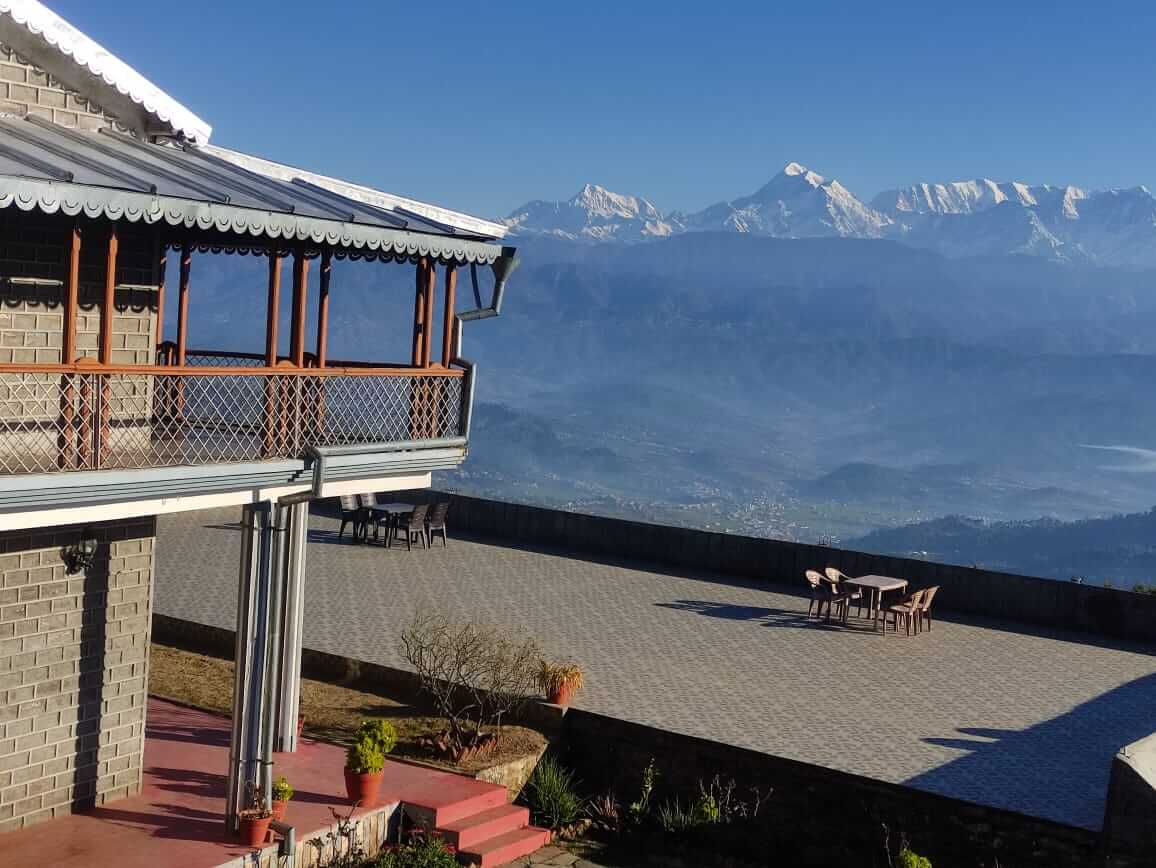 Himalayan mountain view from hotel
